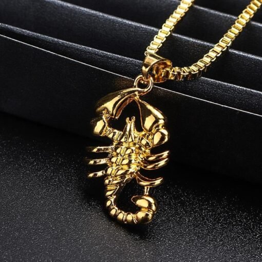 Gold Scorpion Necklace Zinc