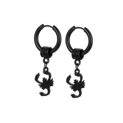 Hoop Scorpion Earrings black pair
