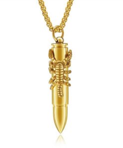 Mens Scorpion Necklace Golden