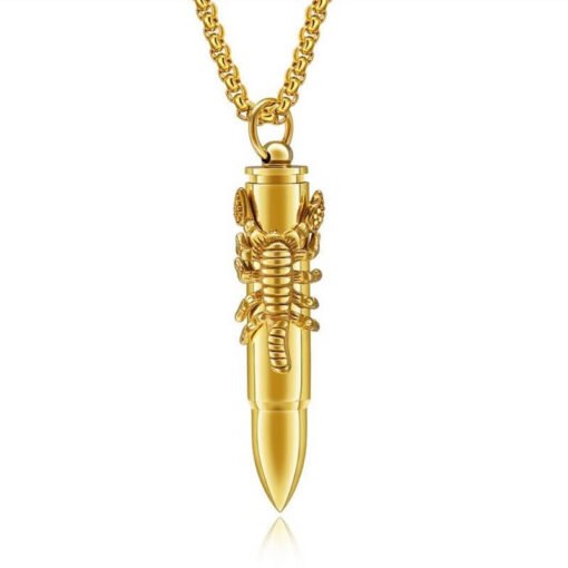 Mens Scorpion Necklace Golden