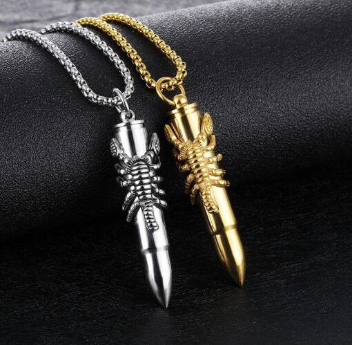 Mens Scorpion Necklace Golden and Silver Color