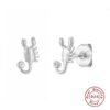 Real Silver Scorpion Earrings Stud
