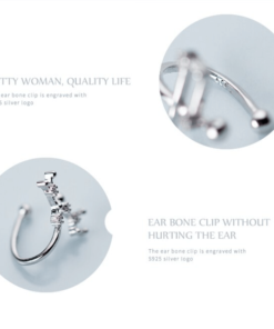Scorpio Constellation Earrings Clip Women Silver