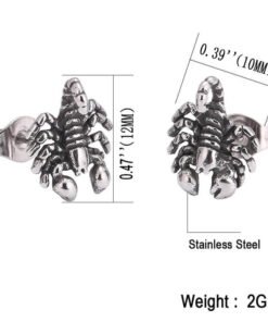 Scorpion Stud Earrings stainless steel size
