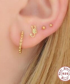Silver Scorpion Earrings PLated Gold Ear