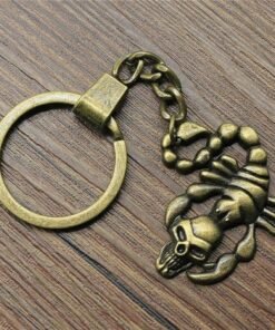 Skull Scorpion Keychain Bronze color