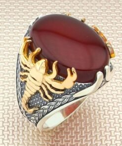 Sterling Silver Scorpion Ring red