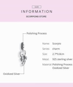 size Scorpion Pendant silver