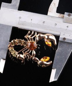 Diamante Scorpion Brooch size