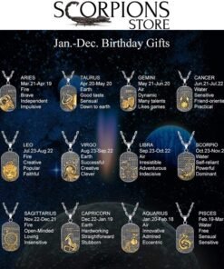 Mens Scorpio Necklace Collection Zodiac 12