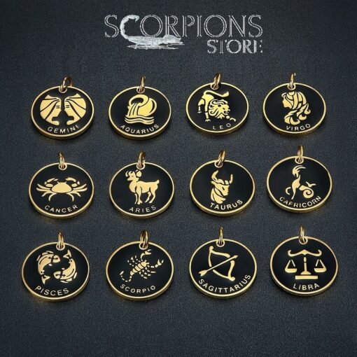 Scorpio 12 Signs Necklace Stainless Steel Zodiac Collection