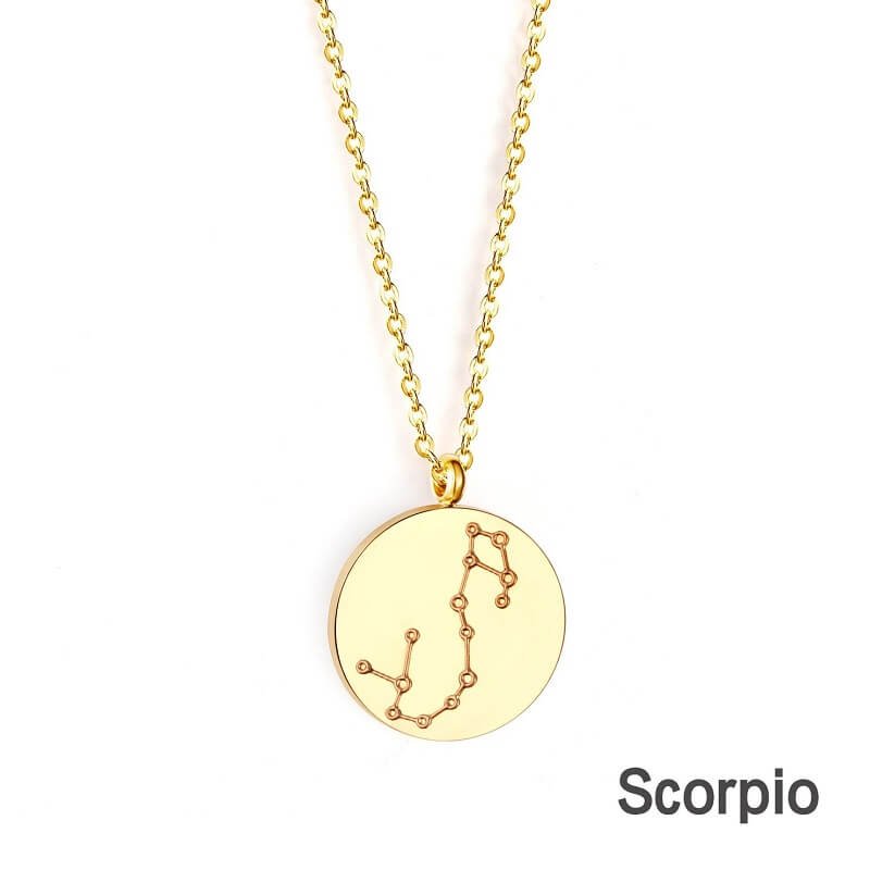 14k Solid Gold Starry Night Zodiac Constellation Diamond Necklace - Sc – by  charlotte