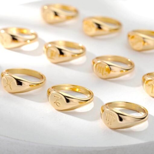Scorpio Jewelry Rings Gold Color 12 Signs