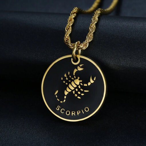 Scorpio Sign Necklace Stainless Steel Zodiac