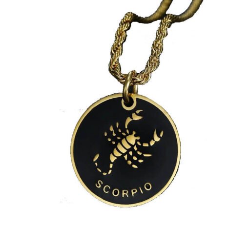Scorpio Sign Necklace Stainless Steel Zodiac_